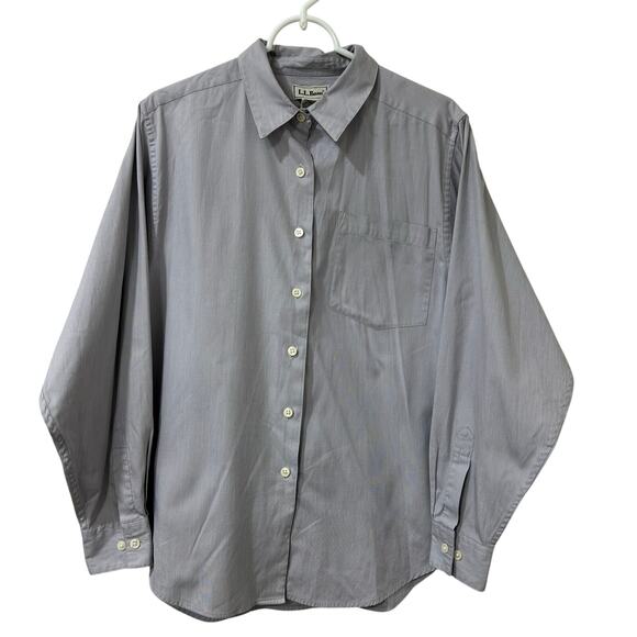 L.L. Bean Vtg Womens Sz Medium Purple Long Sleeve Button Up Shirt Preppy Classic - Picture 1 of 3